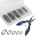 Stainless Steel 5 Size Fishing Split Rings Lures Tackle Set With