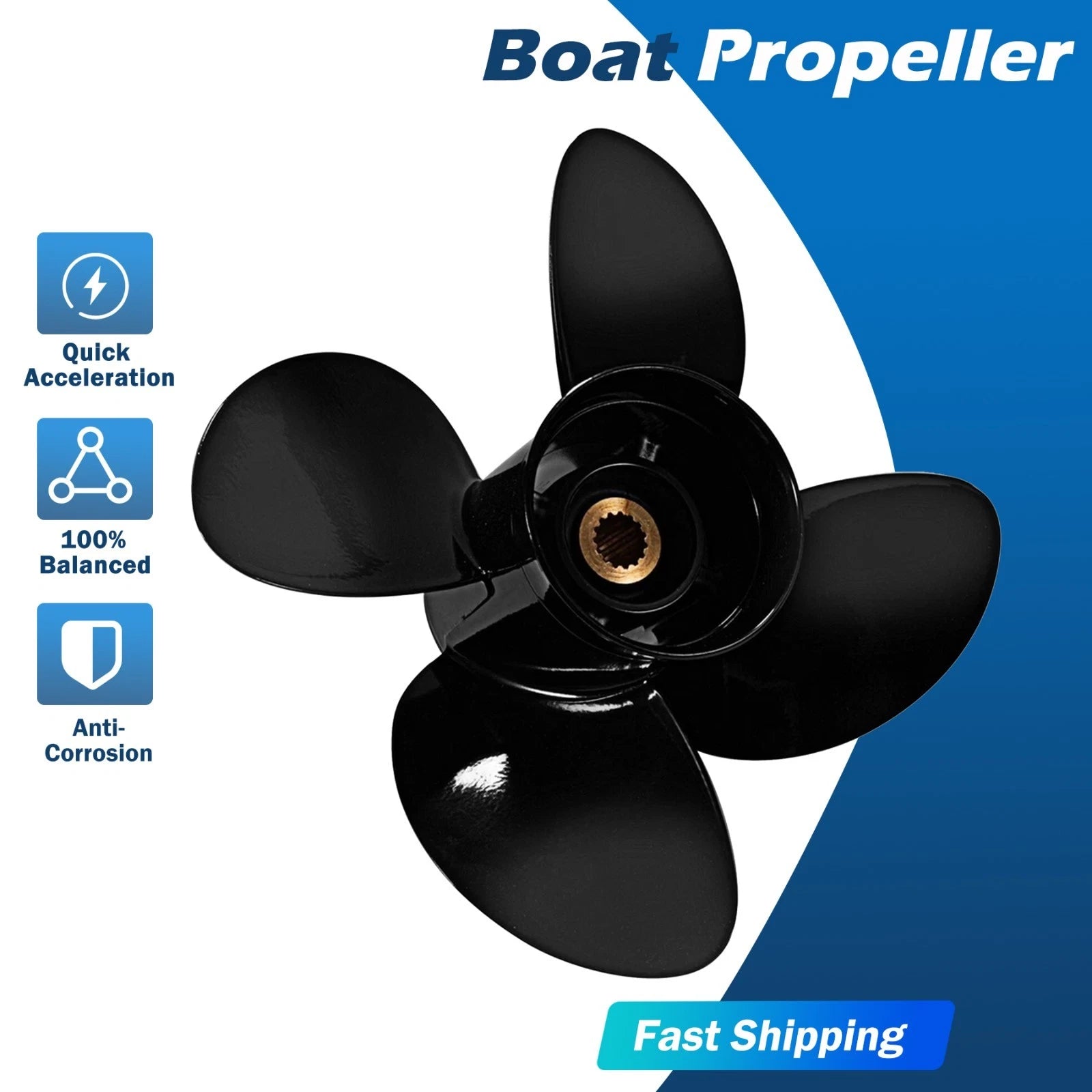 New 14 1/4x19 Aluminum Boat Propeller For Yamaha 150-250hp 15 Spline
