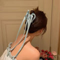 Heart Hair Clip with Satin Ribbon and Tassels
