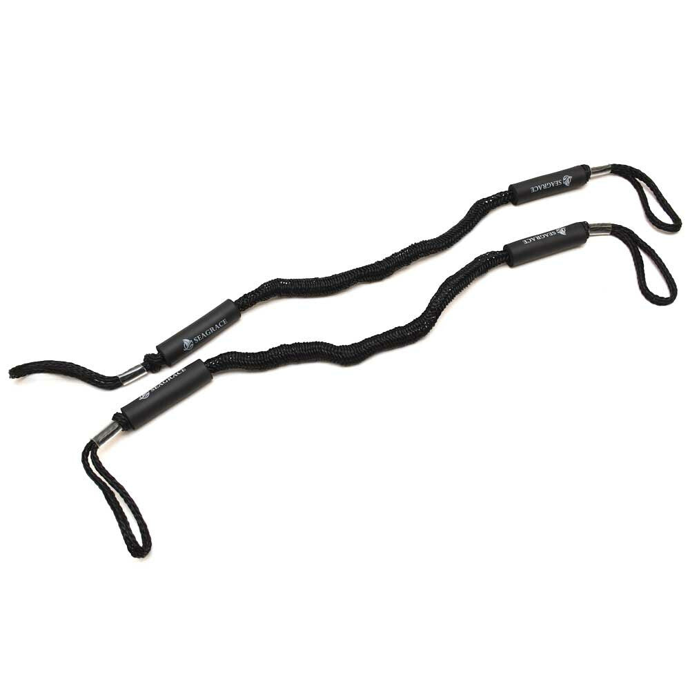 Seagrace Boat Bungee Dock Line | 4 - 5.5 FT Black Braided (Pair) by Seagrace
