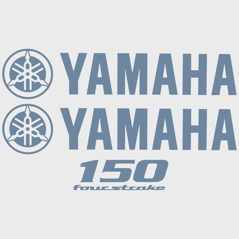 Yamaha Boat Cowling Decals | 150 Four Stroke Grayish Blue Stickers