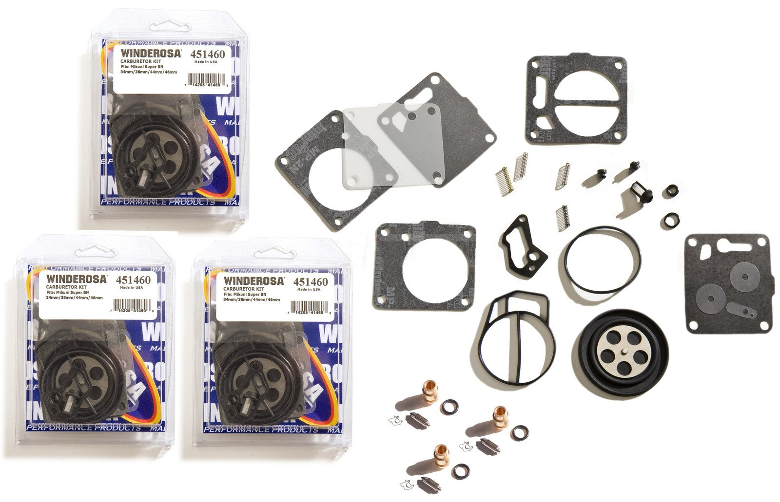 Yamaha XL1200 1998 Triple Carb Carburetor Rebuild Kit With Needle Seat