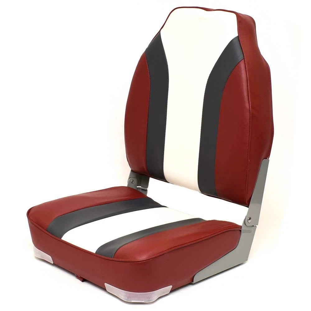 Boat Folding Fishing Seat 75107rcw | 23 3/4 Inch Red Charcoal Gray