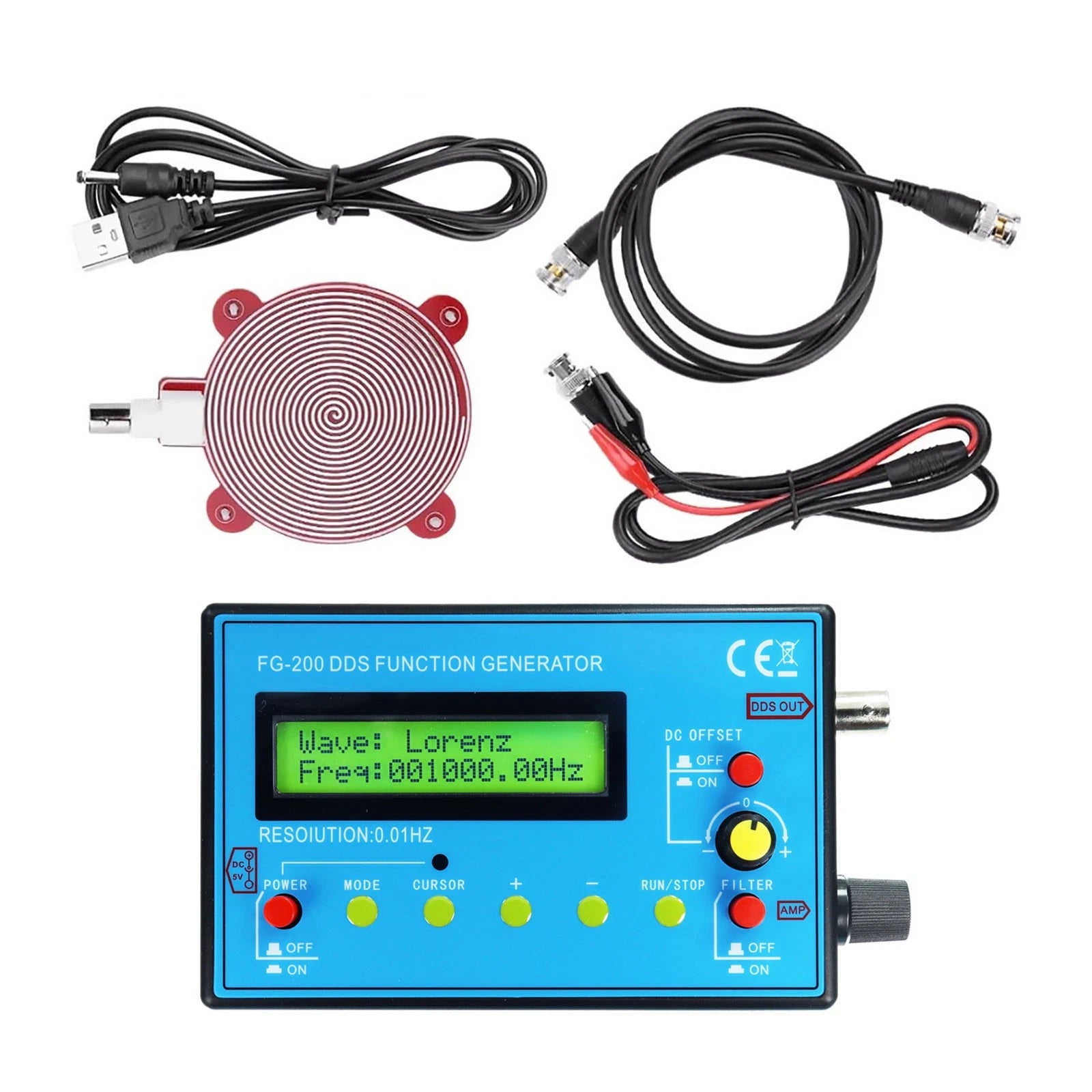 Dds Function Signal Generator 0.01hz-500khz Lcd Display Sine Square