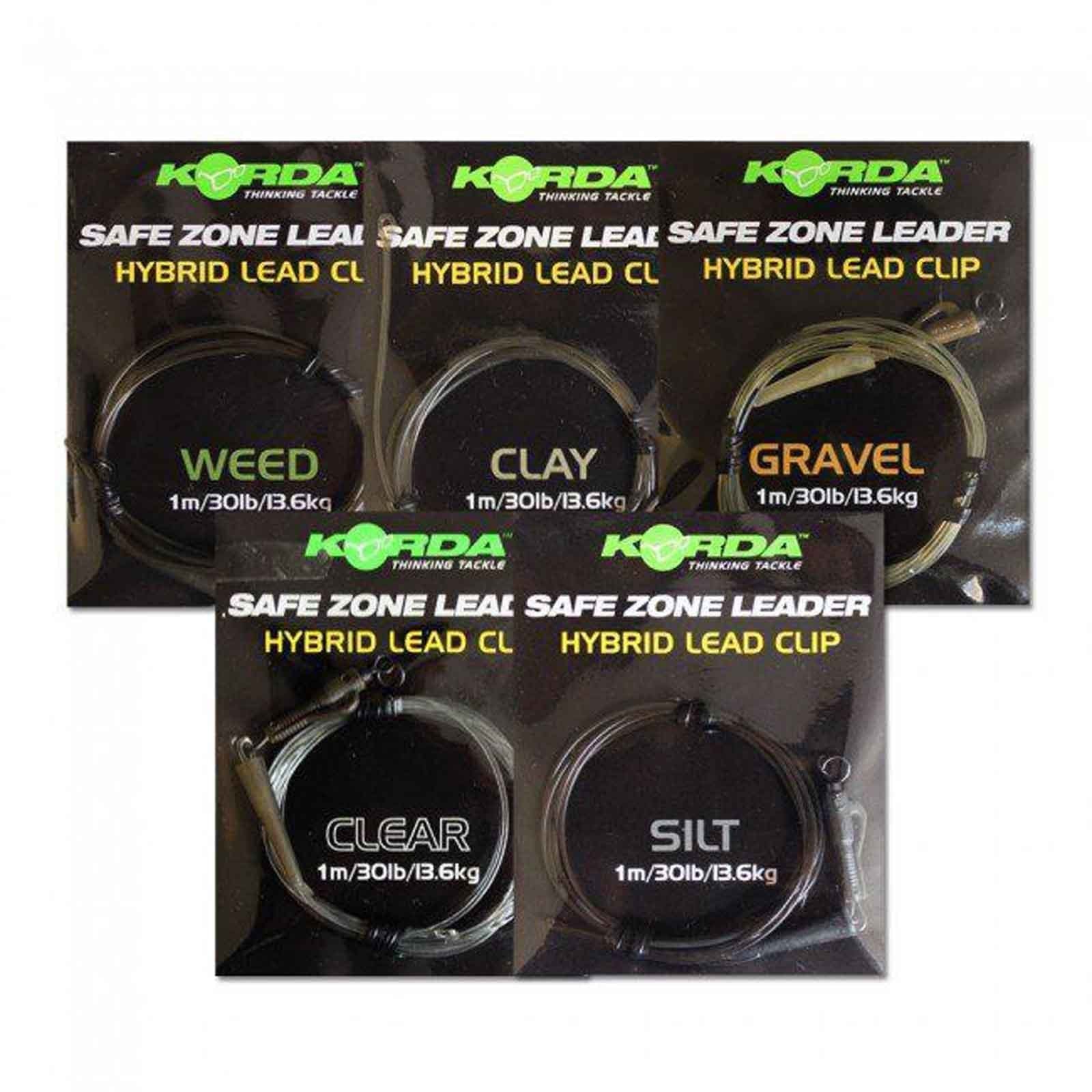 Korda Safe Zone Dark Matter 1m Leader Hybrid Lead Clip 30lb 