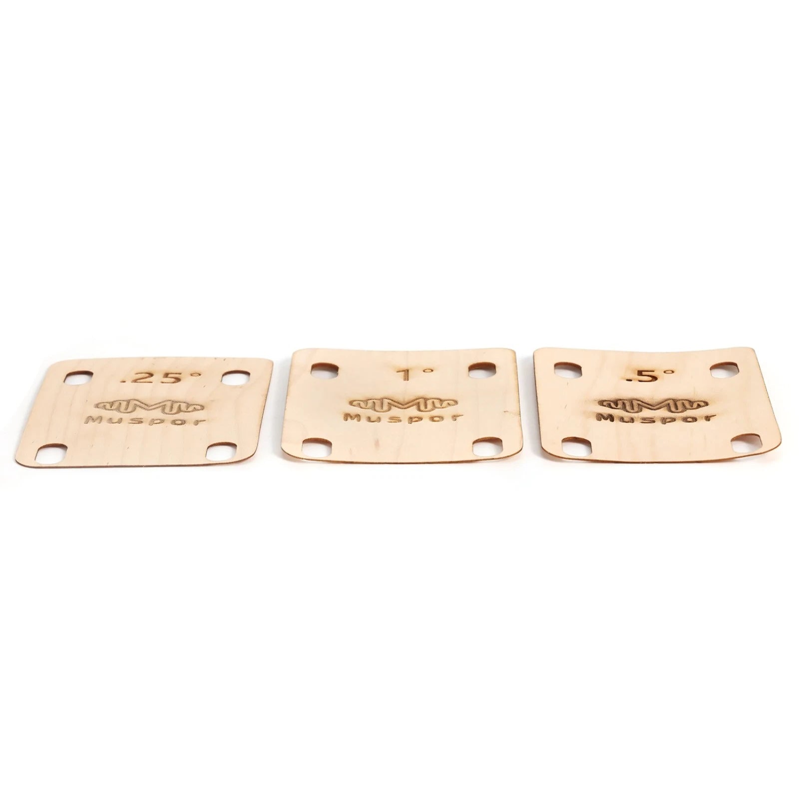 Set 0.25 0.5 1 Degree Maple Neck Shims For Guitar