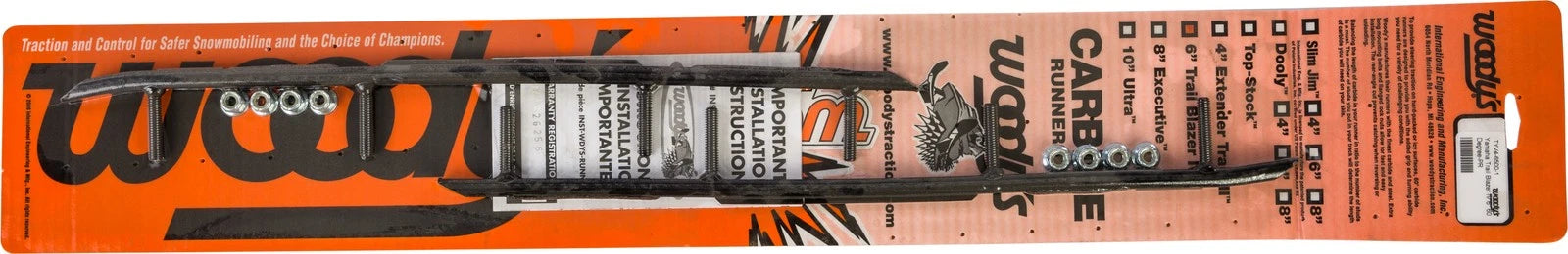 Woodys 6-inch Carbide Runners For Snow Tracks With 60° Turning Carbide