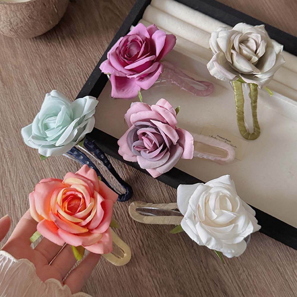 Vibrant Color Duckbill Clip with Flower
