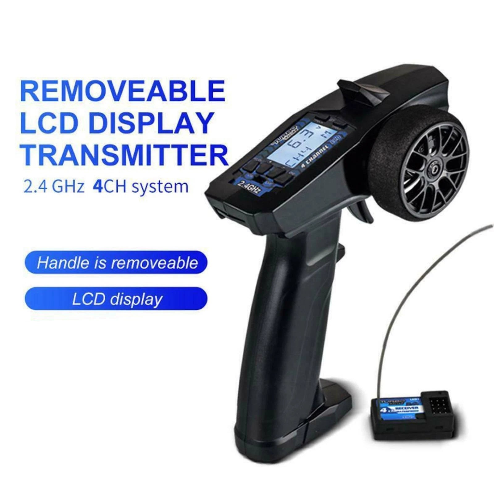 2.4g 4ch Rc Transmitter Remote Controller+rec<wbr/>eiver Lcd For Rc