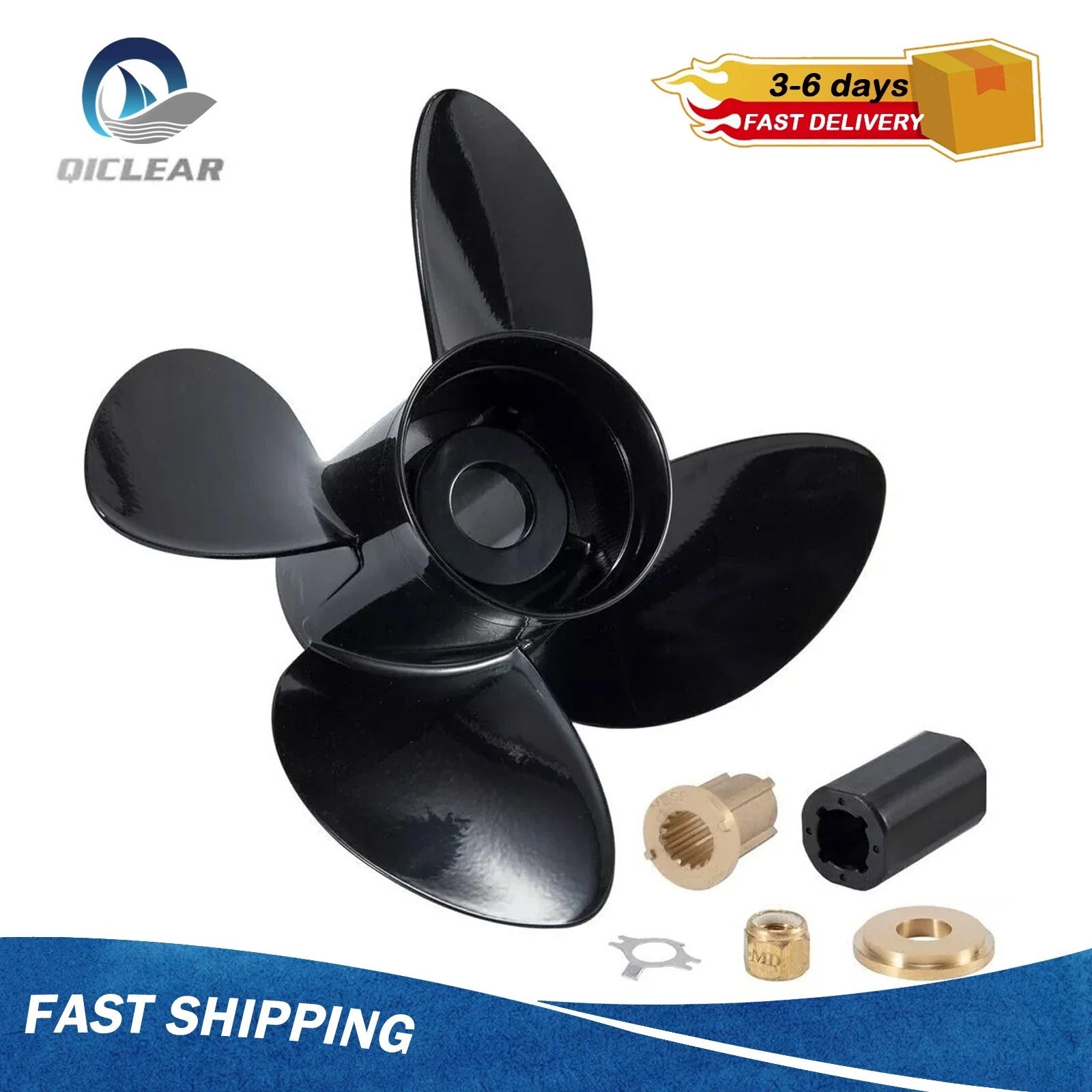 14 X 19 Boat Propeller For Mercury 135-300hp 4 Blades 15 Tooth