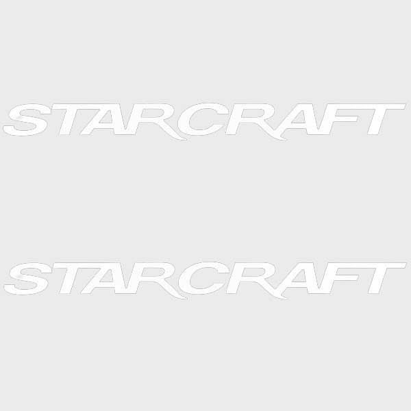 Starcraft Boat Logo Decal Stickers Pair 10 x 1 1/2 Inch White by Starcraft