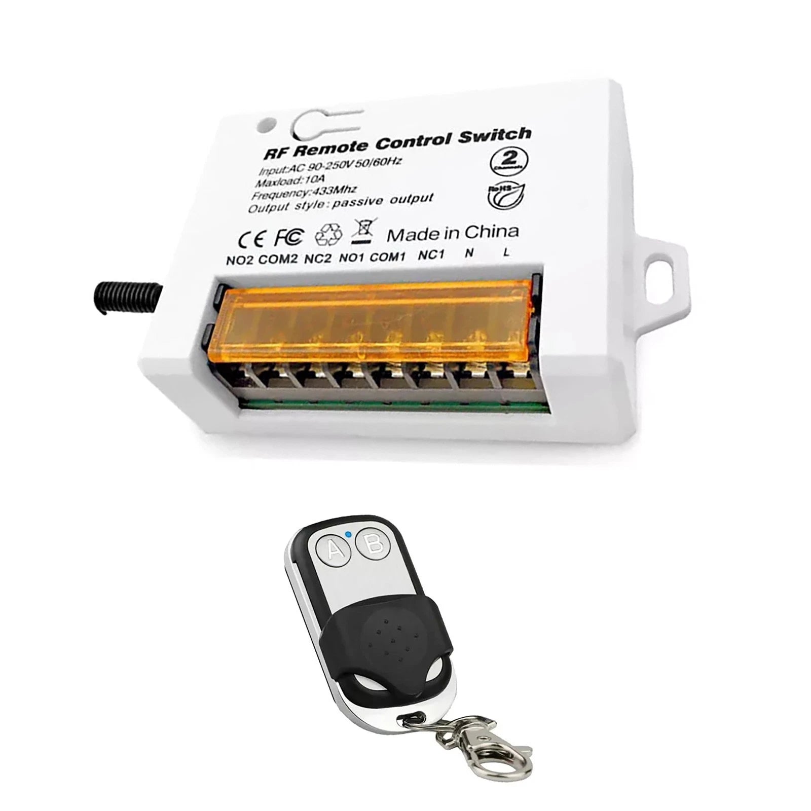 Relay Receiver Wireless Remote Control Switch 110V 220V 2ch For