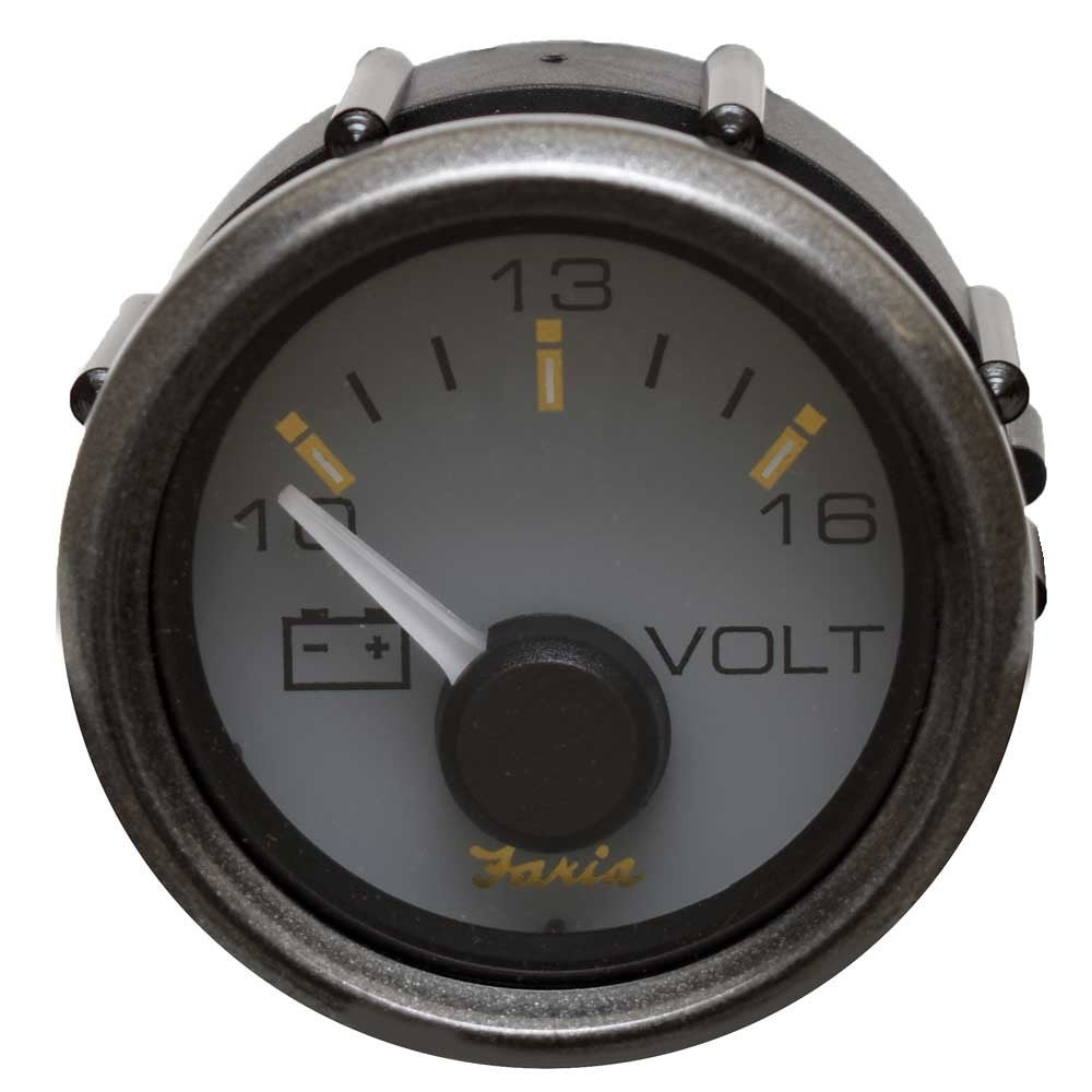 Faria Boat Volt Gauge Trophy 2 Inch Moonstone Gray by Faria
