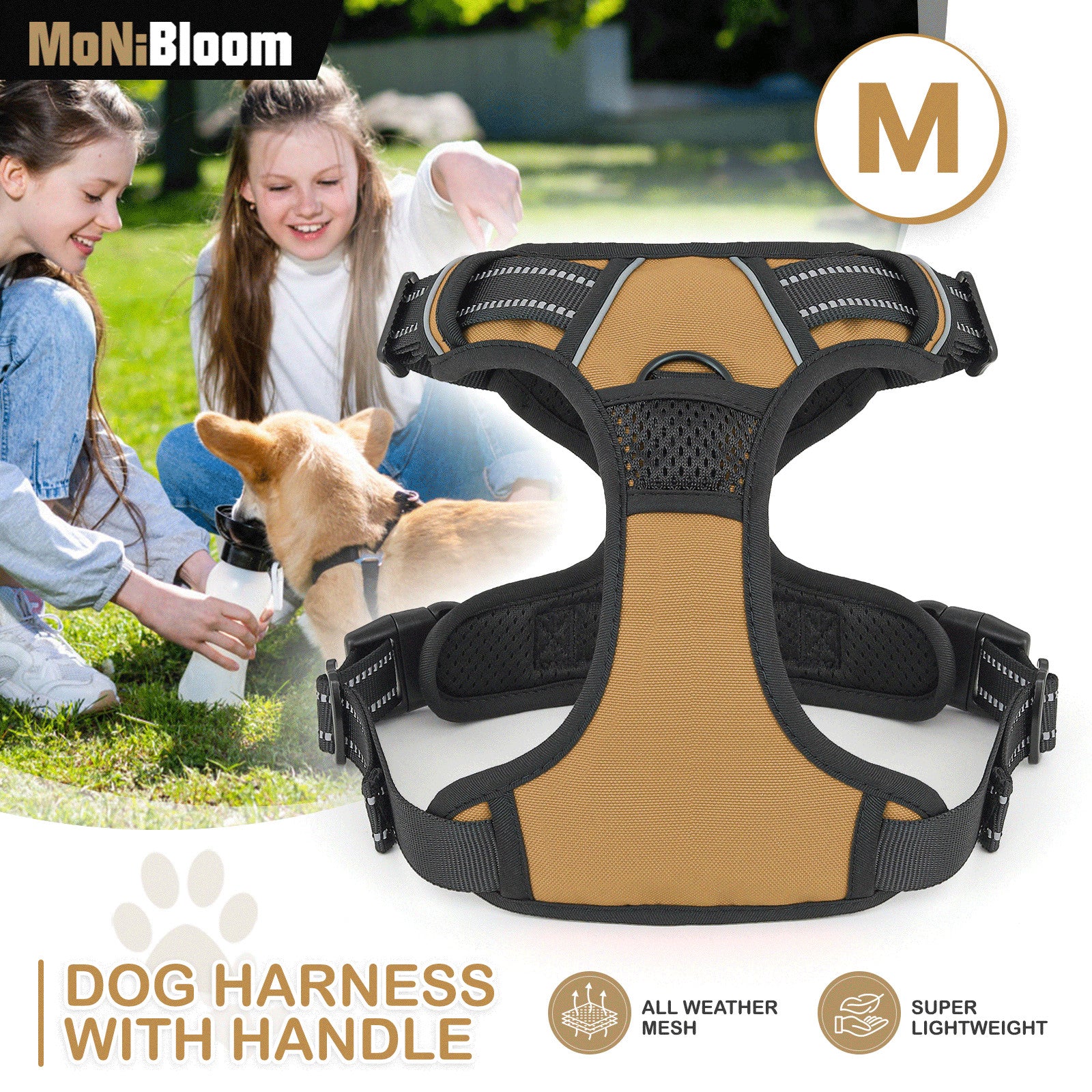 Reflective No Pull Dog Pet Harness Soft Padded Handle P