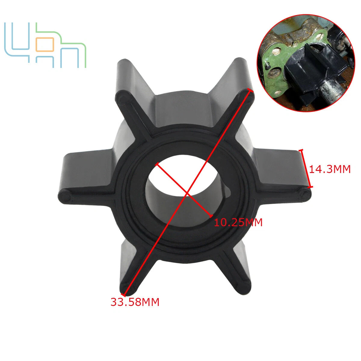 Water Pump Impeller 47-16154-3 For Tohatsu Nissan Mercury Mariner 4hp