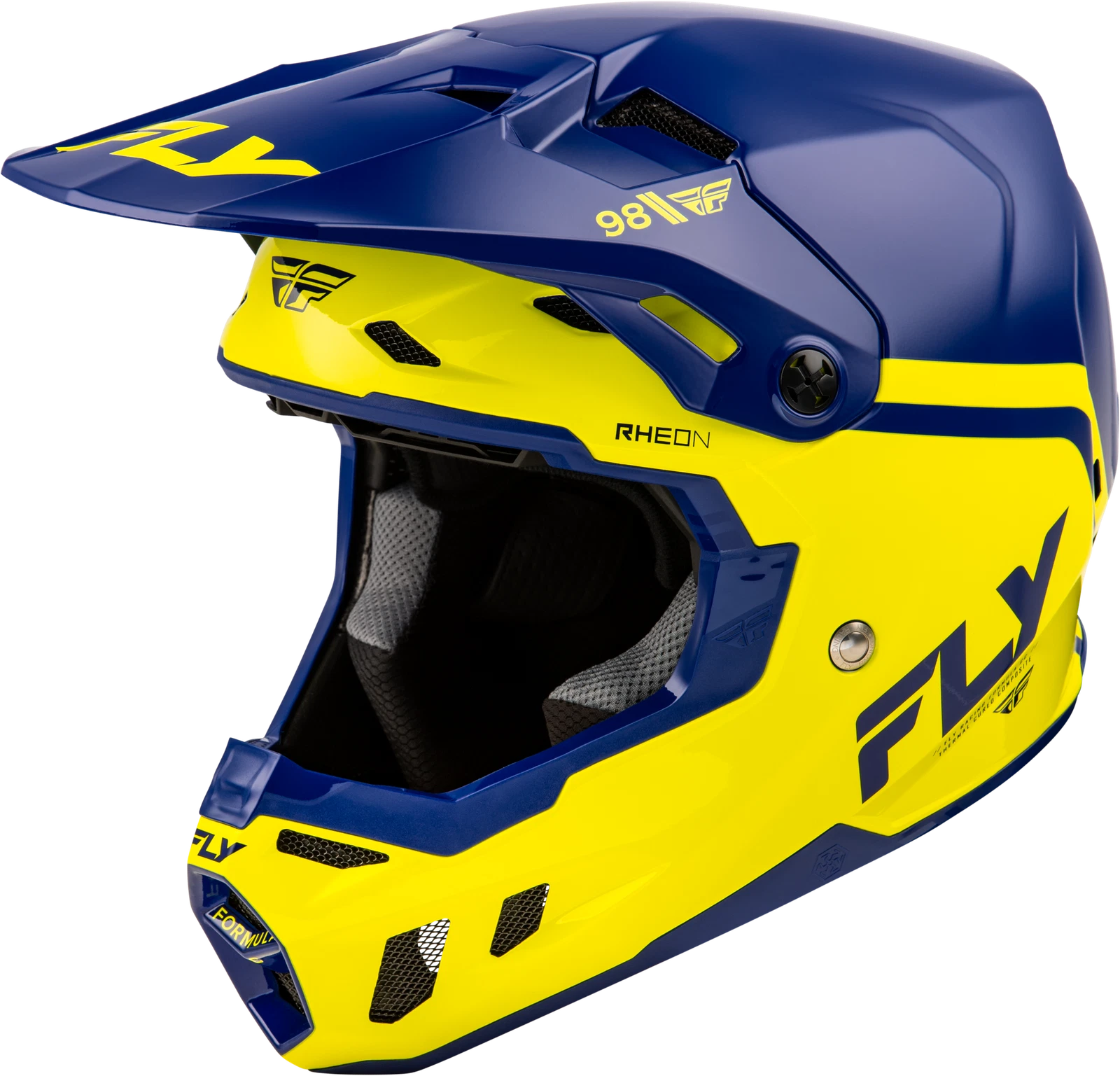 Fly Racing Formula Cc Objective Helmet Small Navy/yellow Offroad Dot