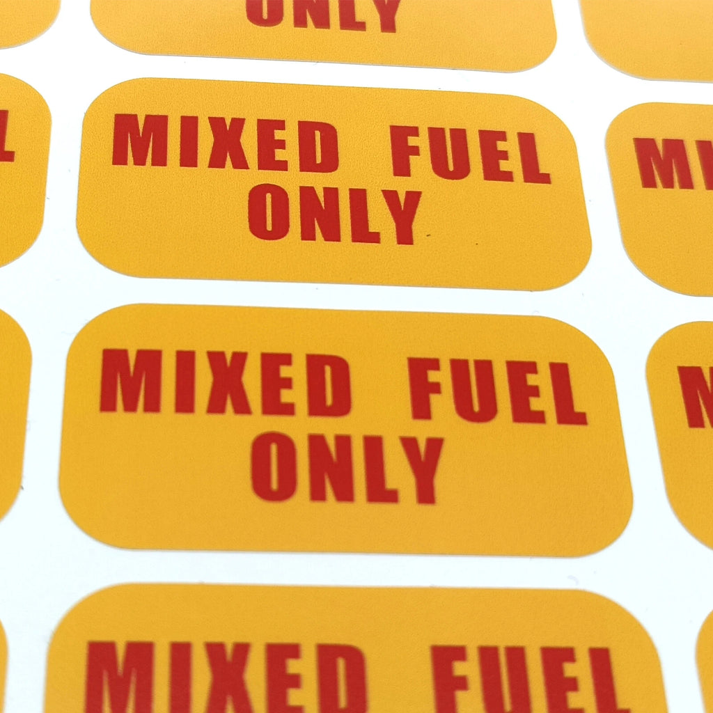 MIXED FUEL ONLY Weatherproof Vinyl Decal for Gas Oil Mix Tank Sticker