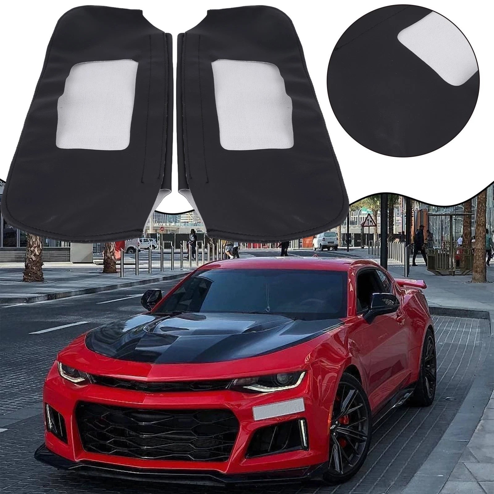 Brand New Car Sun Visor Cover Leather Cover Black Front Left Right