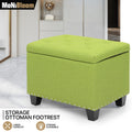24" Green Tufted Storage Poufs Ottoman Bench
