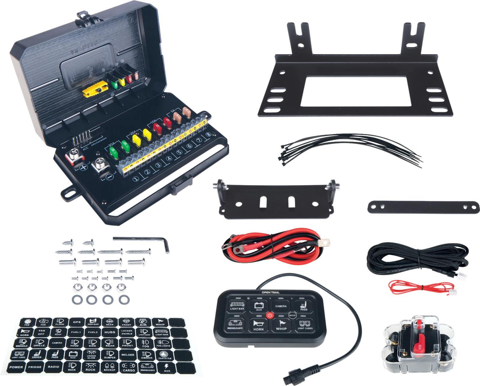 Open Trail Multifunction Rgb Switch Panel 8 Gang For Atv Utv Off Road