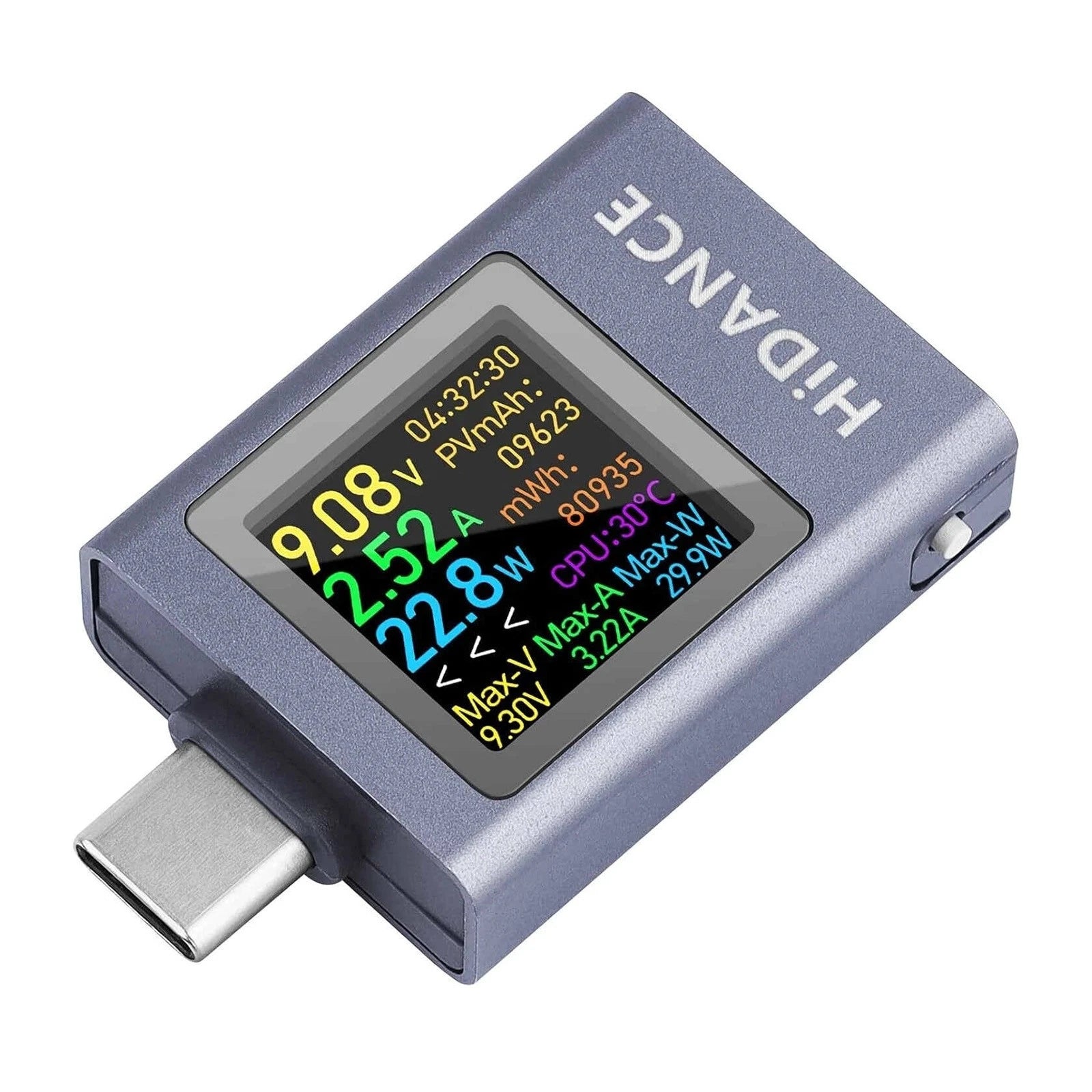 Usb C Energy Capacity Tester Hd Screen Offline Data Storage Wide