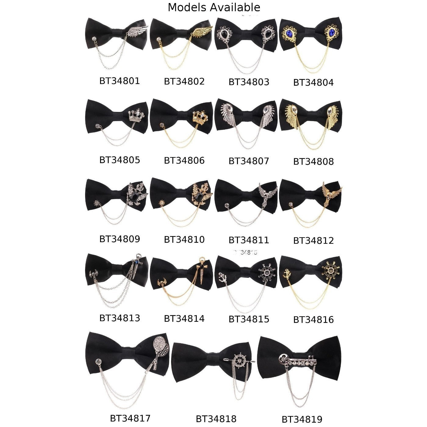 Double Layer Bow Tie Black Polyester for Gatherings