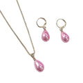 Choker Necklace with Pearl Drop Earrings