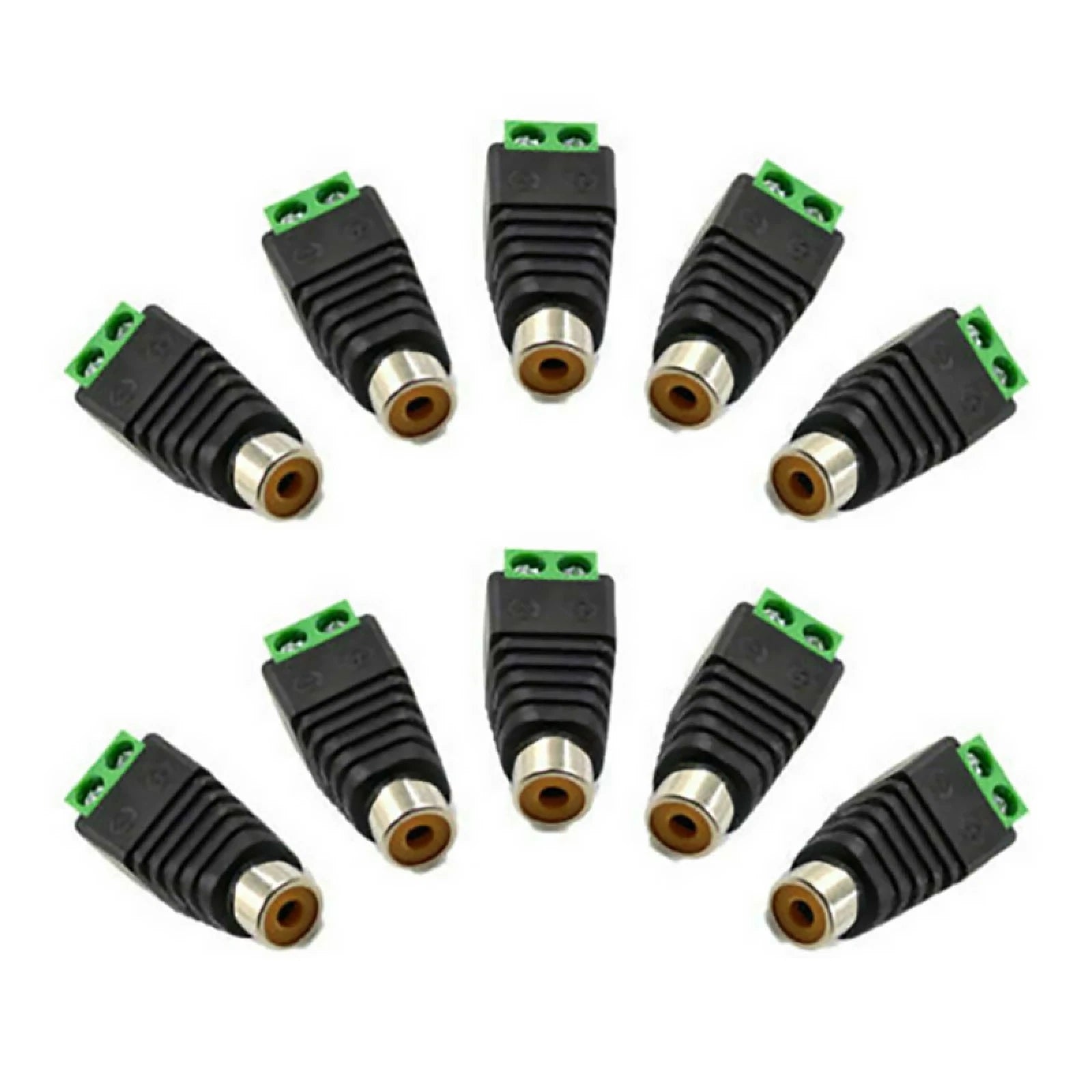 Rca Female 2 Pin Terminal Block To Audio Female Rca Connector Adapter