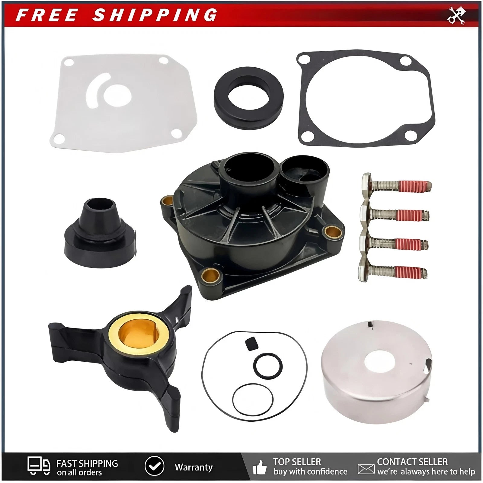 Evinrude Johnson 40 48 50 Hp Water Pump Impeller Kit Fits 1989 2005