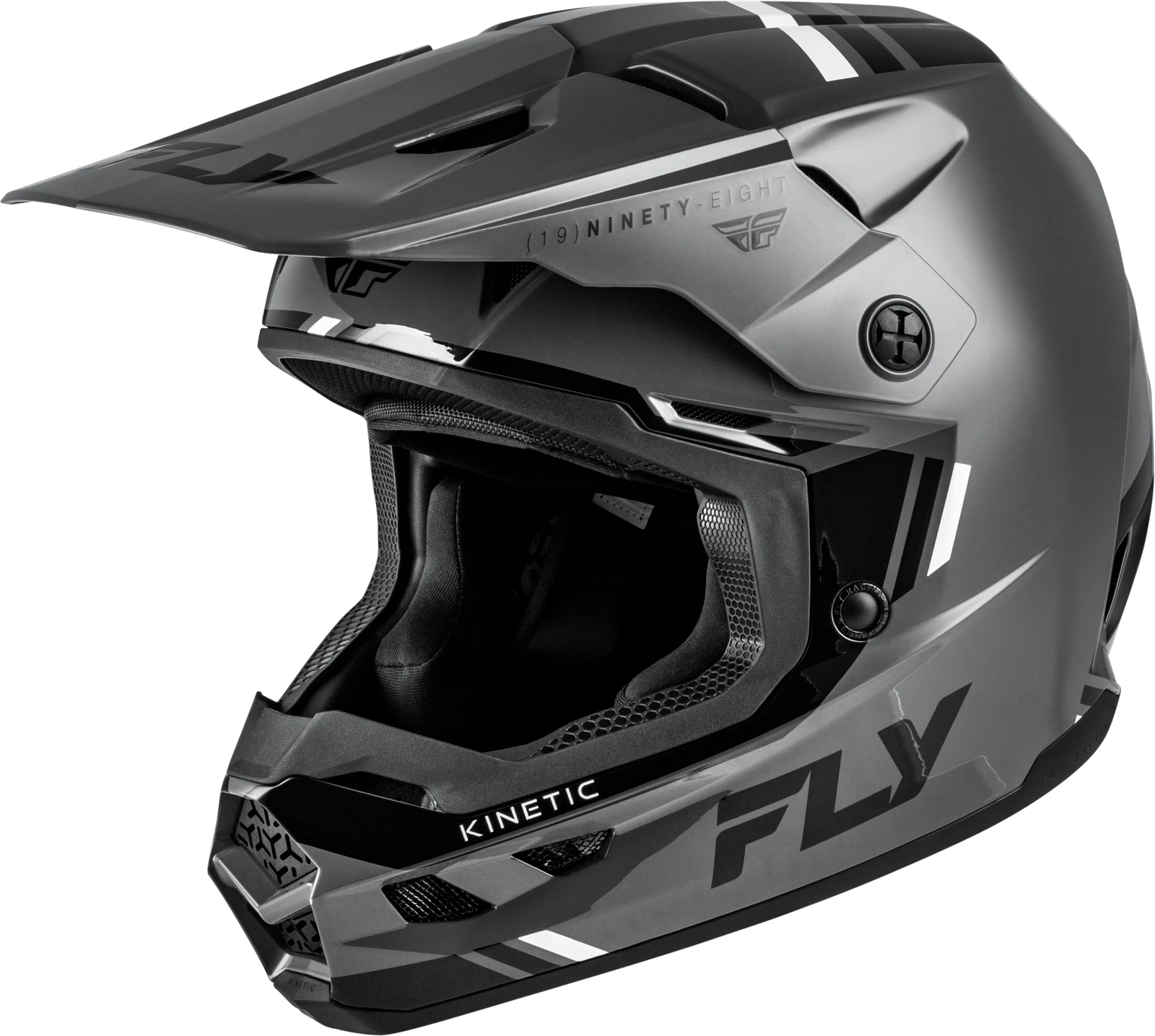 Fly Racing Kinetic Off-road Helmet X-large Grey/black/whi<wbr/>te