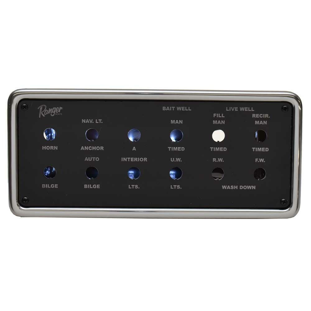 Ranger Boat Blank Switch Panel 204421 Console LED Backlit by Ranger