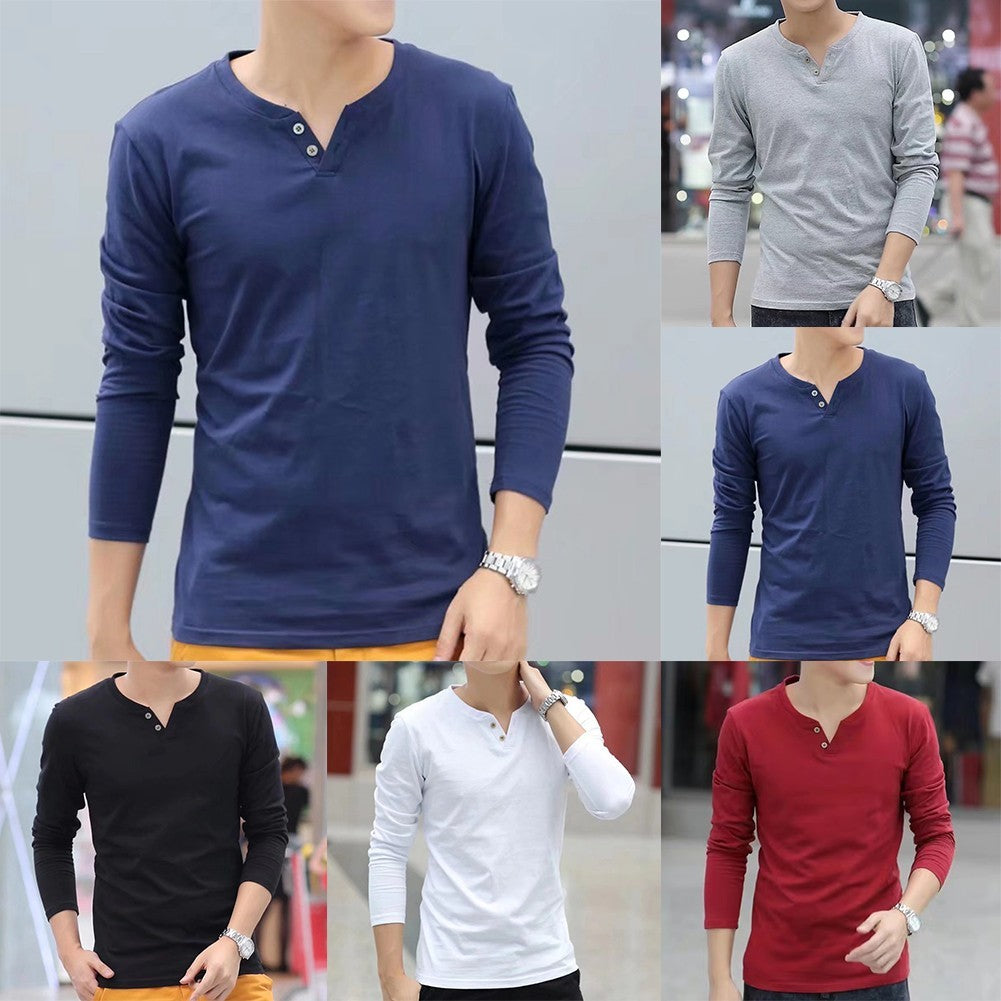 Casual Mens Pullover V Neck Top