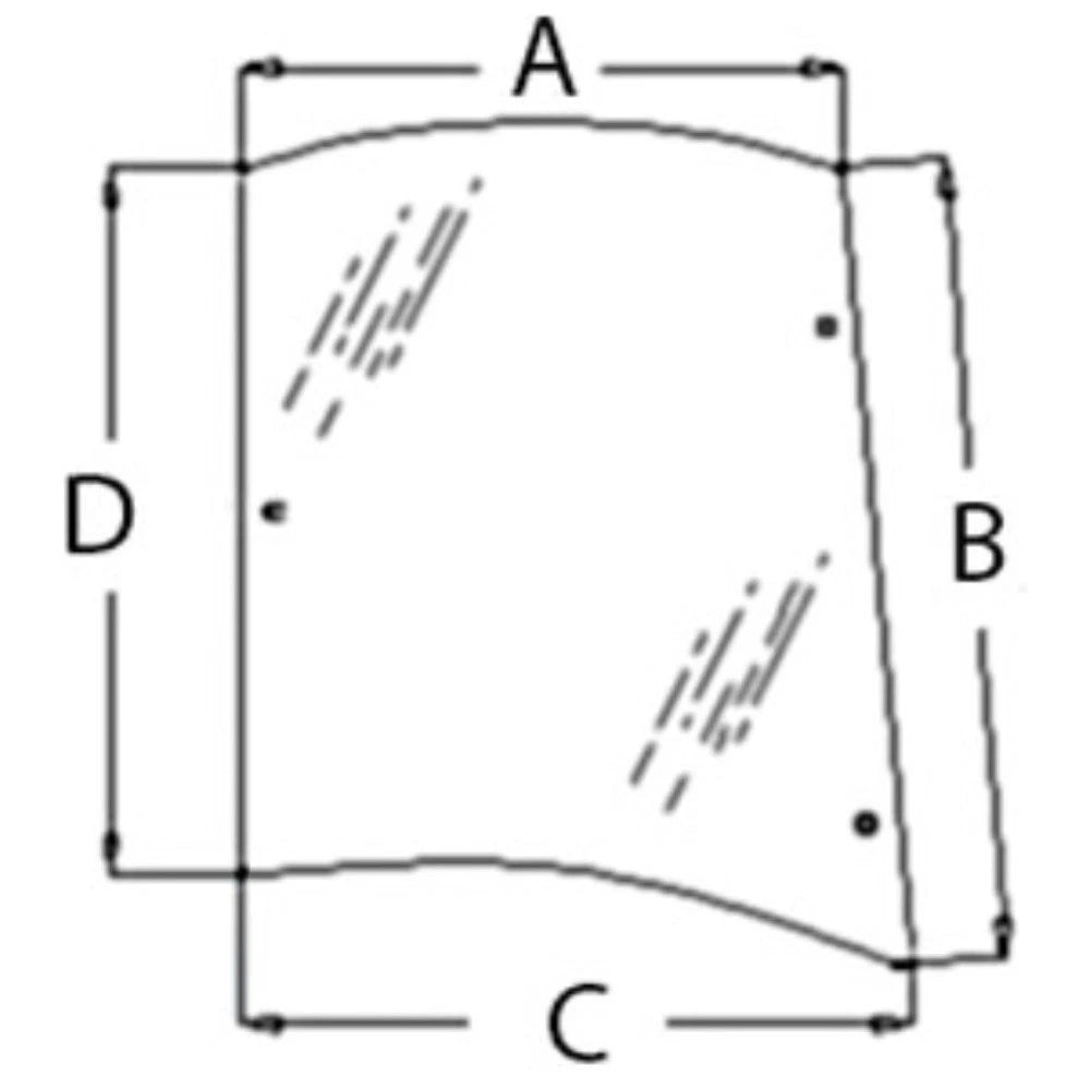 Cab Glass - Side Window Left Hand Fits Massey Ferguson 6150 6180 8120