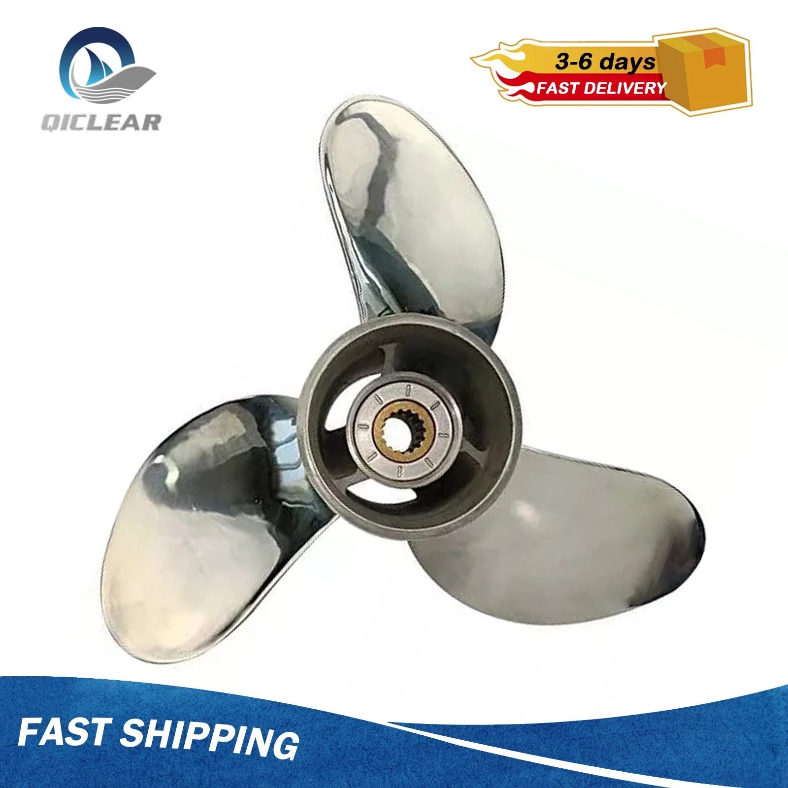 Stainless Steel 14 X 19 Boat Propeller For Suzuki 50-140hp 15 Spline