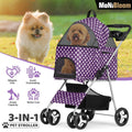 3-in-1 Pet Stroller with Storage Basket