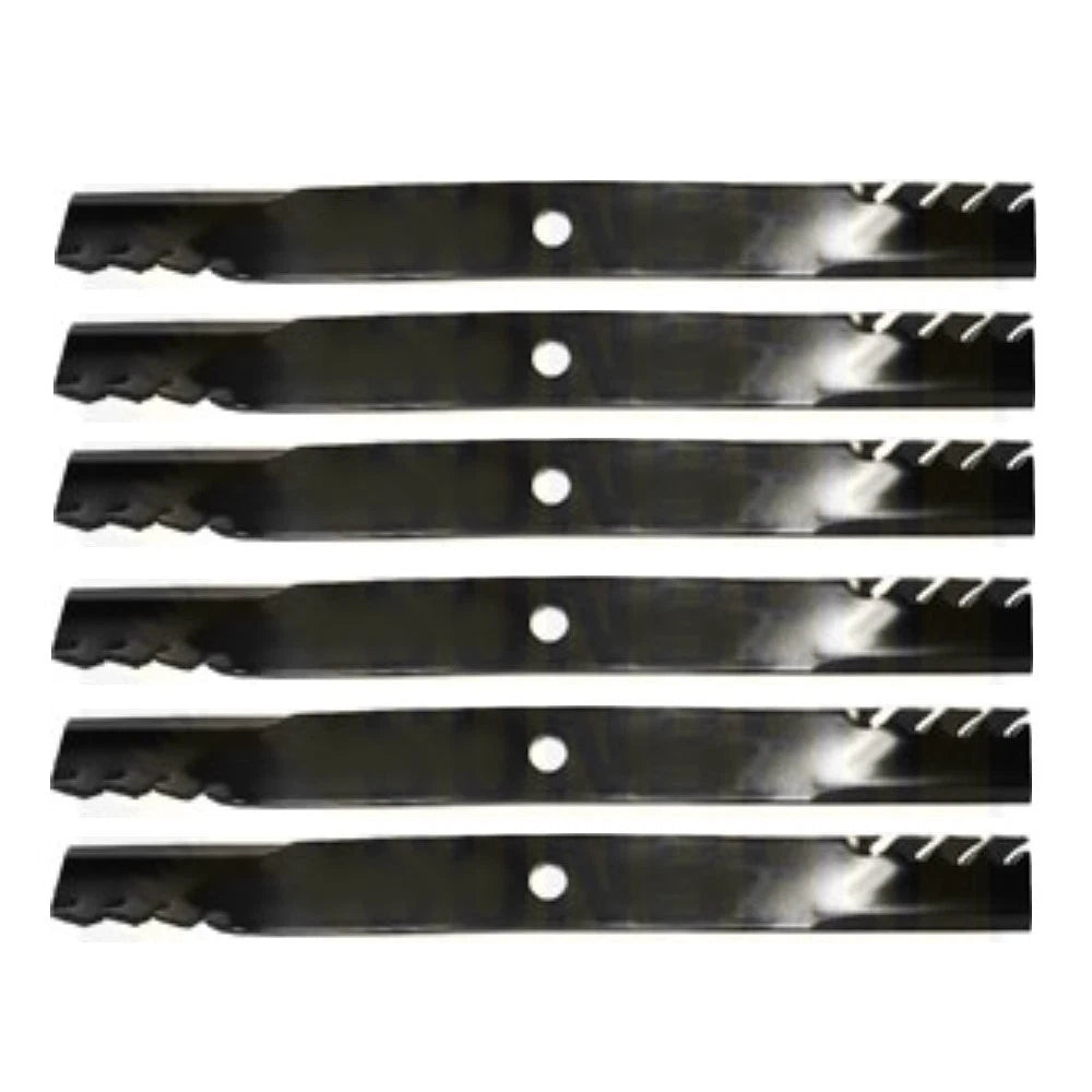Set Of Six Toothed Mulching Blades M143749 Fits John Deere Z810a