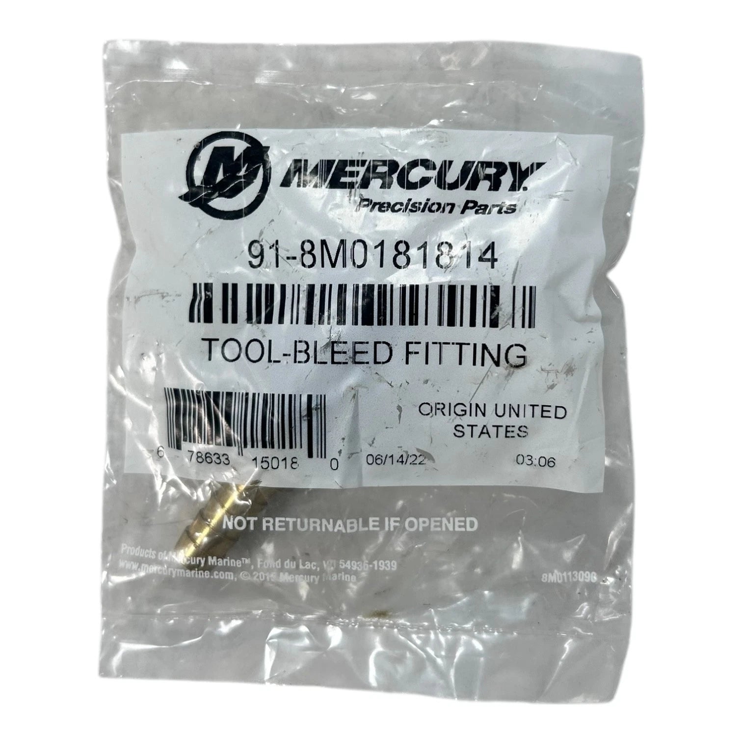 Mercury Marine 91-8m0181814, Bleed Fitting Tool , | Hook & Hull Co
