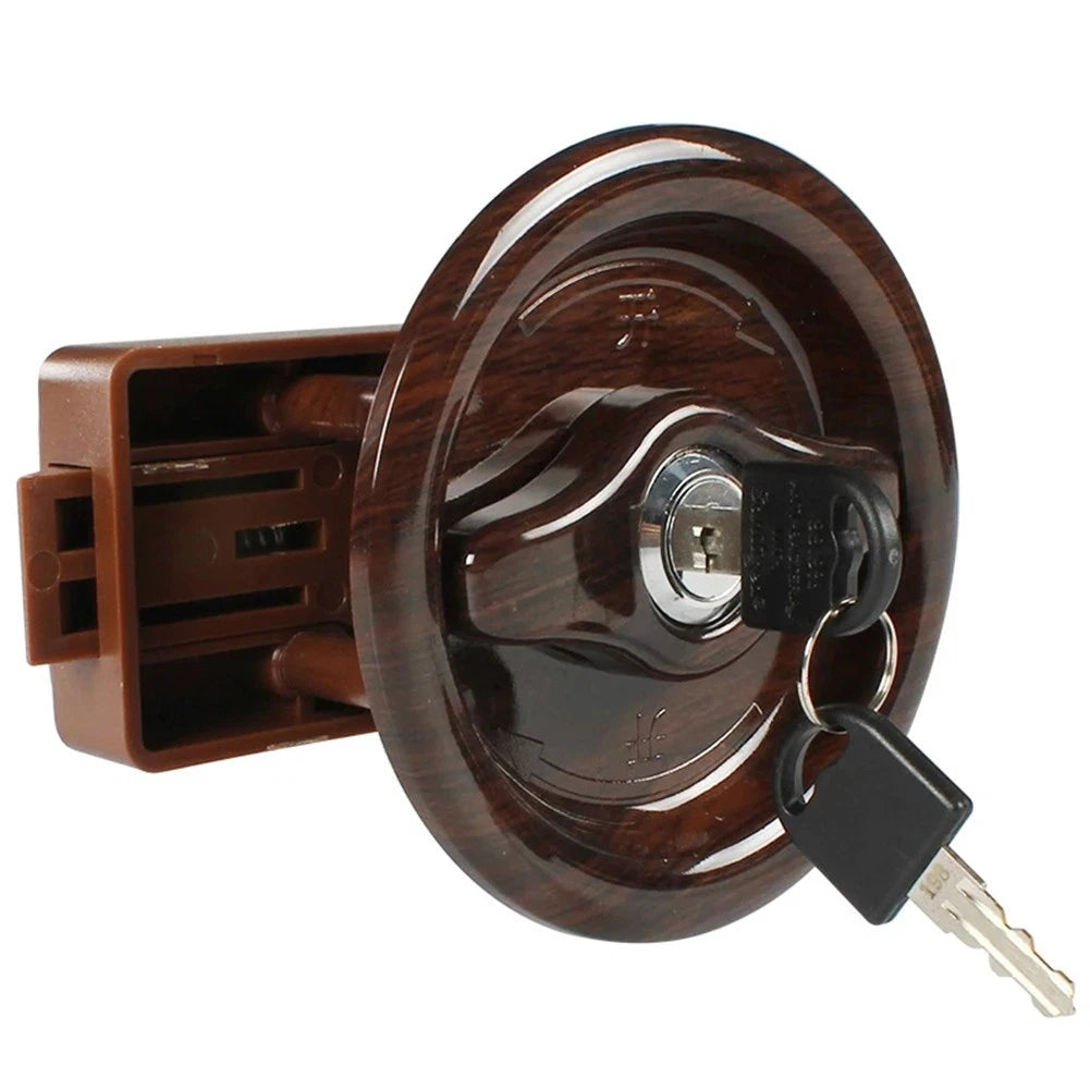 Bathroom Door Lock For Rv With For 2 Keys Brown Wood For Motorhome