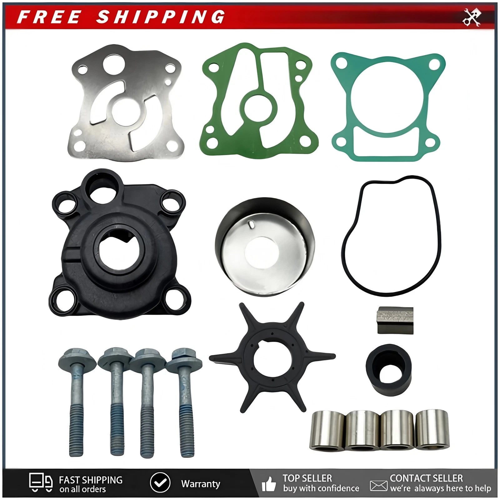 For Honda Outboard 35 40 45 50 Hp Water Pump Impeller Repair Kit