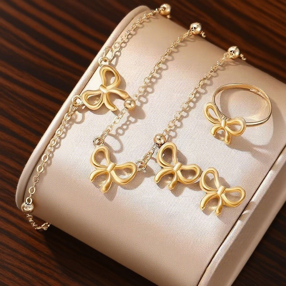 Bow Jewelry Set Lightweight Daily Wear