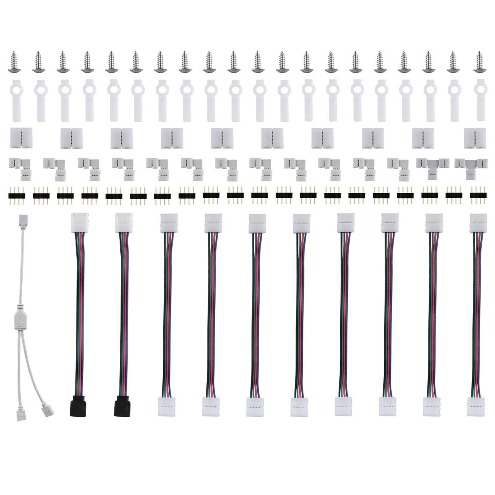 Set 4pin Rgb 5050 Led Connectors Led Strip Light Adapters Accessories