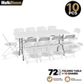 10 Pack Folding Chair & Table Set