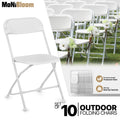White Wedding Folding Chairs Set of 10