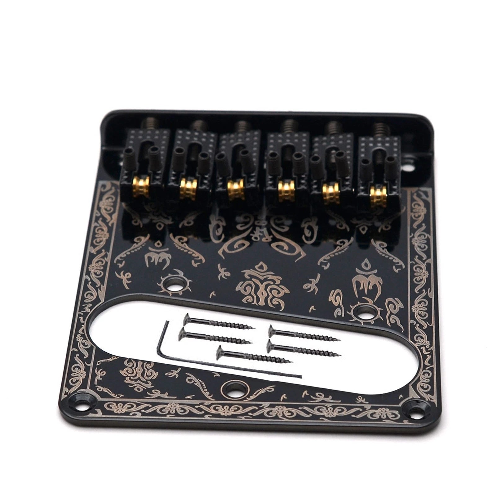 Black Retro Fender Telecaster Electric Guitar Bridge 6-saddles