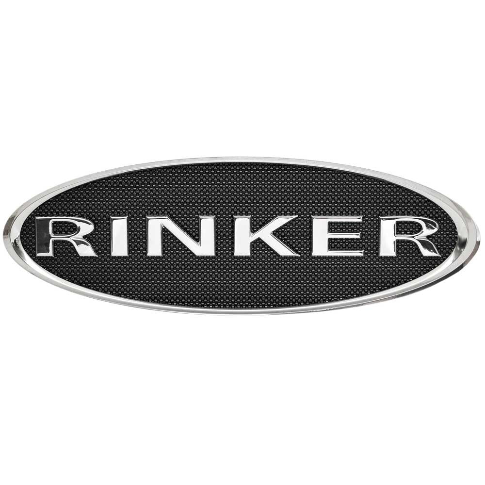 Raised Emblem Decal Rinker Silver Black 20 1/2 Inch by Rinker