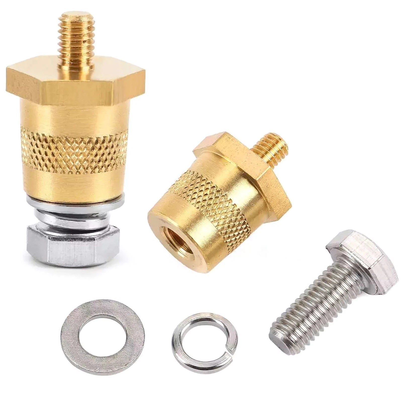 2*battery Pole Adapter Terminal Connector Fittings M6 Thread Post