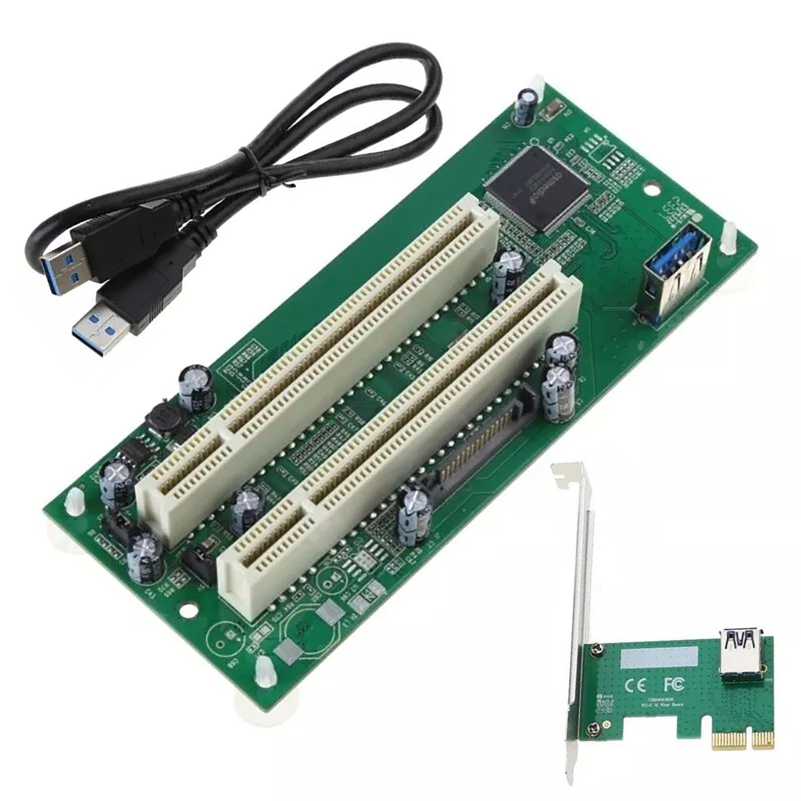 New Pci-e To 2xpci Adapter Cable Pcie X1 To X16 Card Pci-expansion