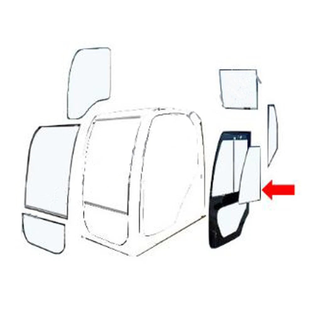 Yn02c02035p1 Front Upper Door Slider Glass Fits Kobelco Excavator