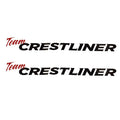 Crestliner Boat Logo Decal Black Red Stickers (Pair) by Crestliner