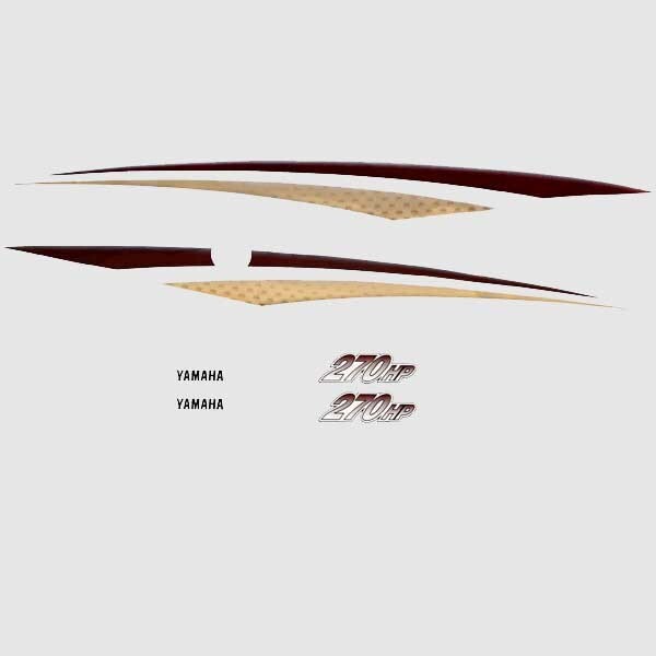 Rinker Boat Graphic Decals 270HP Yamaha Red Black Set of 6 by Rinker